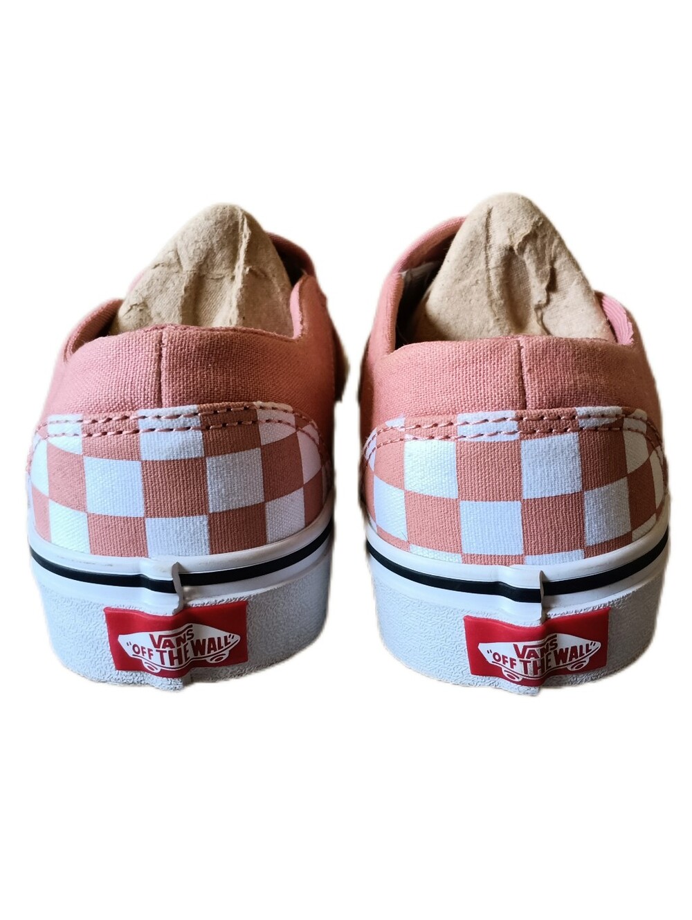 🖤 Vans Asher Checkerboard Canvas Slip on Sneakers Shoes Womens 7.5 Pink Peach - Picture 5 of 12
